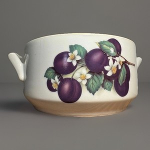 Cordon Bleu White Round Dish 7" Harvest Grapes and Lemons-Two designs on sides