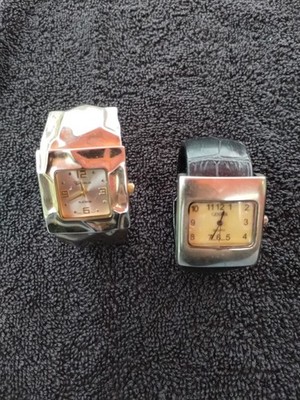 Geneva Women s Watch Lot Of 2 Quartz Square Rectangular Parts Repair Not Working