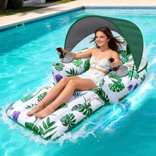 Rechargeable Motorized Pool Float - Inflatable Pool Lounger for Adults,