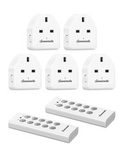 Remote Control Plug Socket x5 13A 3120W Wireless Light Switch Home Automation