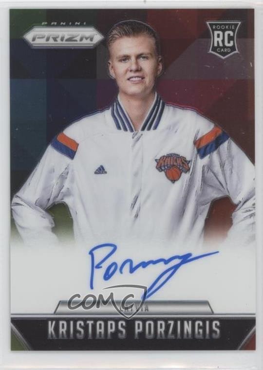 2015-16 Panini Prizm Rookie Signatures Kristaps Porzingis #RS-KP Auto RC ez6