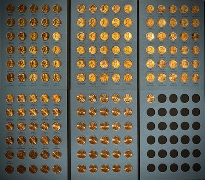 1959-2025 P D 68-74 S Lincoln Cent COMPLETE UNCIRCULATED SET In NEW Whitmans