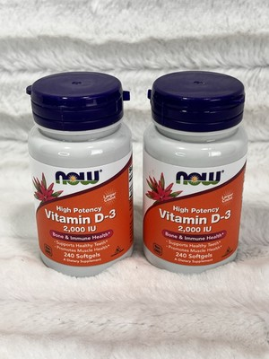 #ad 2 Now Foods High Potency Vitamin D 3 D3 2000 IU 240 Softgels Best By 10 2028 $14.99