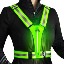 Topward LED Reflective Vest Safety Gear, Light Up One Size Fits Most, Green