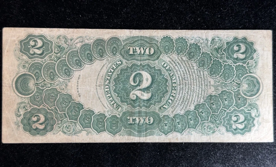 1917 Large Size Two Dollar $2 RED SEAL United States Legal Tender Note - Image 3 of 4