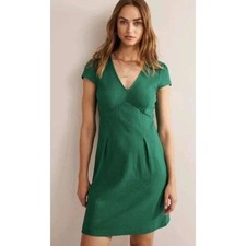 Boden Seersucker Jersey Tea Dress in Emerald Green NWT US 12L UK 16L