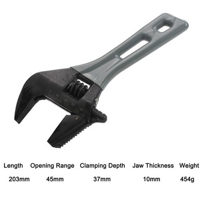 Ultra Low Profile Adjustable Wrench for Heavy Duty Plumbing and Repairs
