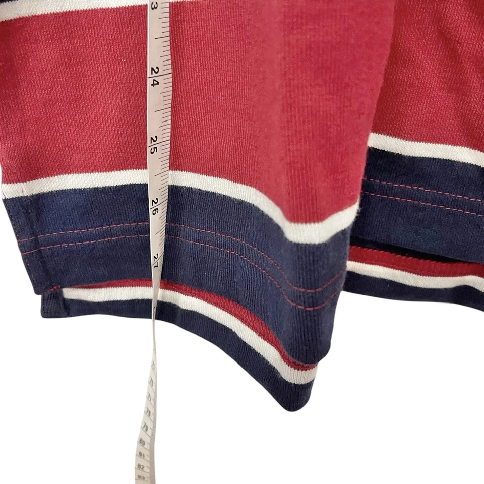 New With Tag Sonoma Boy’s Large Polo Shirt Blue Red Striped Short Sleeve Casual - Image 3 of 4