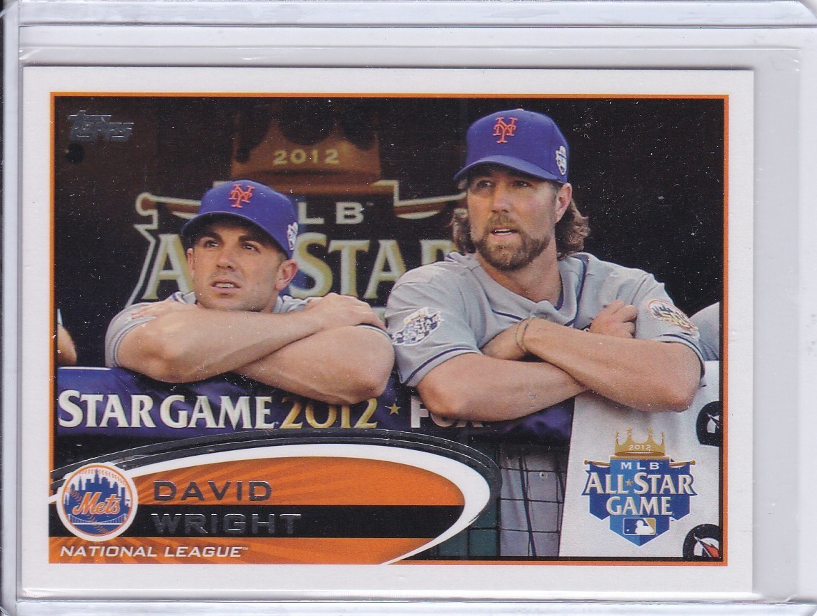 2012 Topps Update Variation SP #US280B DAVID WRIGHT R.A. DICKEY METS ID8.1