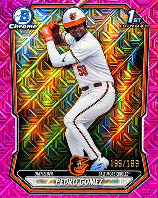 Bowman Chrome Prospects 2026 Pedro Gomez 1st Pink Mojo /199 #BCP-227 Bookend