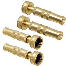 4X Solid Brass Garden Spray Nozzle Adjustable Twist Water Hose Nozzle USA Stock