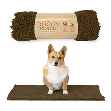 My Doggy Place Dog Mud Mat, 31" x 20" Brown   Thick Microfiber Entry Rug f