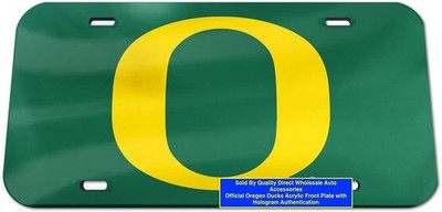 Oregon Ducks Authentic Acrylic License Plate ''GO DUCKS'' ''Green & Yellow'' GIFT
