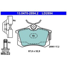 Satz Bremsbeläge Bremsklötze hinten für Skoda Octavia 1 1U2 1U5 | 24413457