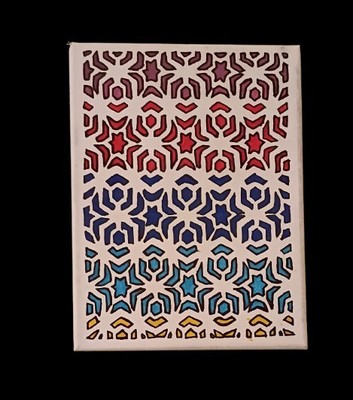 Handpainted Multicolored Geometric Abstract Original Acrylic Painting On Canvas