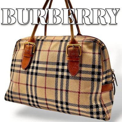 Burberry Nova Check Womens Boston Bag 9131 Authentic Handbag Designer