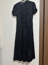 MARC JACOBS The 40's Dress S/S Beige Logo Embroidery Dress Black Size 0