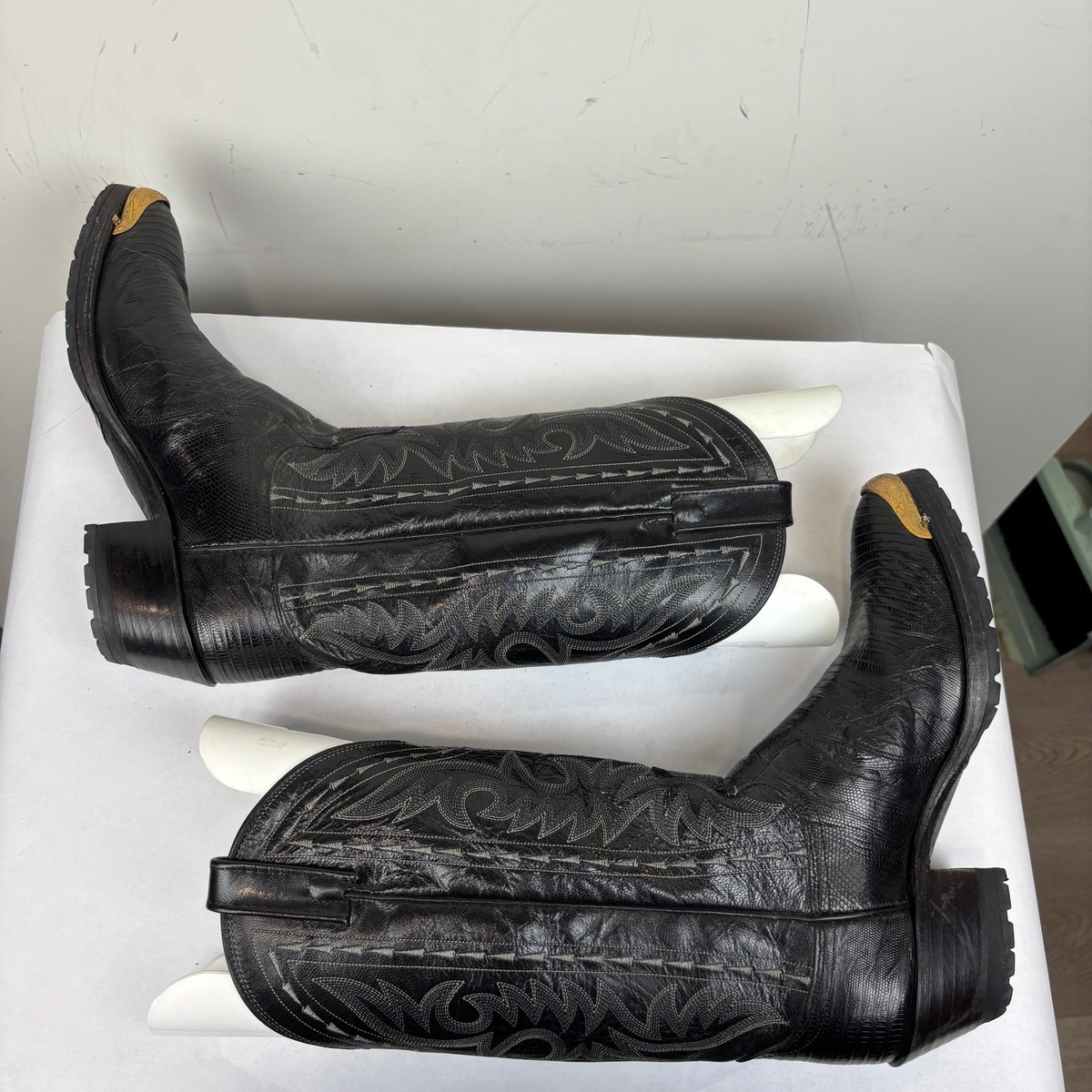 Dan Post Exotic Teju Lizard Western Cowboy Boots Black Men display picture 2