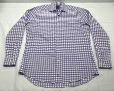 David Donahue Men's Trim Fit Dress Shirt Size 16 1/2 - 34/35 - Button Up - Flaw