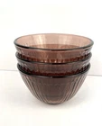 Vintage Pyrex Set Of 3 #7401-8 3 Cup Capacity Ribbed Smokey Brown Bowls