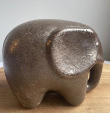 Vintage MCM Abstract Keramik Elephant Brown Studio Pottery Figurine