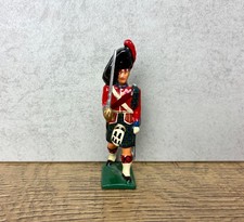 Vintage schwarze Uhr Offizier Blei Metall Spielzeug Soldat