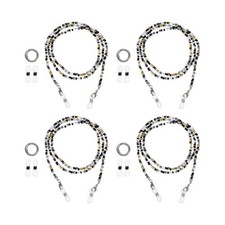4 Pcs Stylish Eyeglasses Chain for Woman, Black Gold