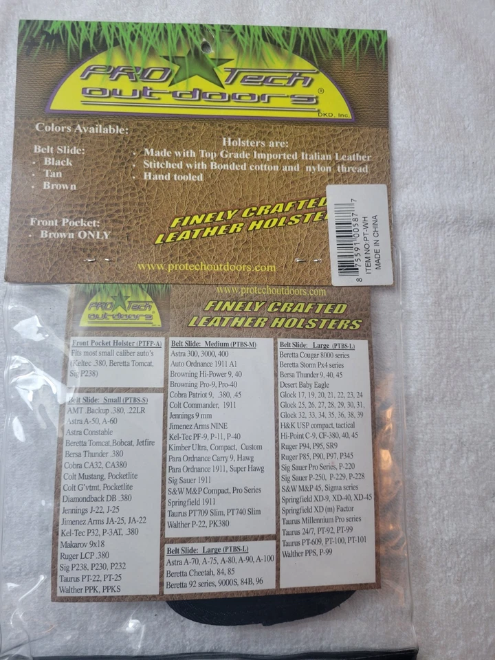 Funda tipo billetera Pro Tech para exteriores de cuero/nylon marco pequeño/mediano bolsillo trasero (B5) Foto 2 de 4