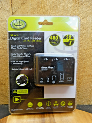Gear Head Card Reader USB 2.0 ALL in One (58 in 1) for PC & Mac Computers