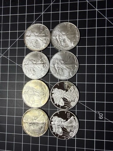 US Mint Silver Eagles - Fine Silver 1oz - Lot Of 8