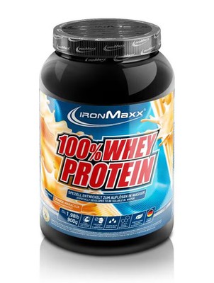IronMaxx 100 % Whey Protein, 900 g Dose, Orange-Maracuja