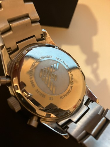 Emporio Armani Men's Black Chronograph Stainless Steel Bracelet Watch ar5980 - Picture 6 of 8