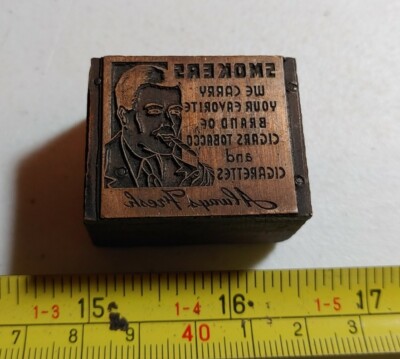 tobacco printing Vintage Logo Plates - 1920s Advertising Art Vintage Letterpress Printing Block Cigars