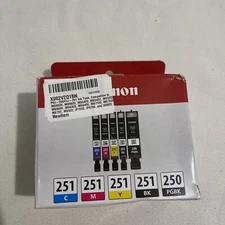 Canon PGI-250 Black  CLI-251 Color Ink 5 Color Value Pack for PIXMA Printers