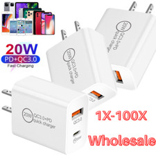 New For iPhone 15 14 13 12 11 Pro Max Fast Charger Adapter 20W Dual USB-C Lot