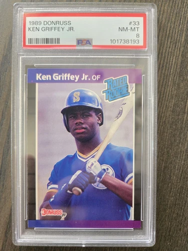 1989 Donruss Ken Griffey Jr. Rated Rookie Card #33 PSA 8 NM-MT FRESH GRADE!