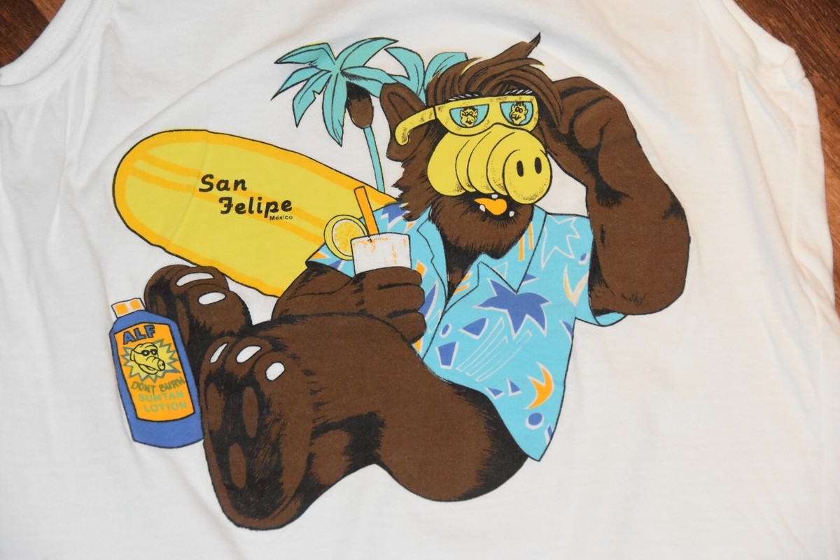 new Vintage 1980s tv ALF Tank Top T Shirt Flojos Size Large 80s