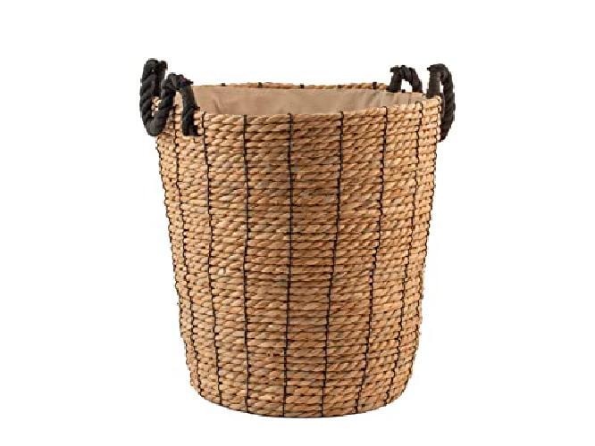 H&h cesto in seagrass con manici cm 40x40h