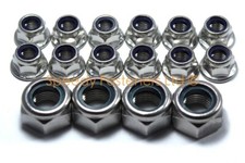Go Kart Karting Stainless Steel Nyloc Flange Wheel Nuts 2 Sets Rotax TKM Cadet