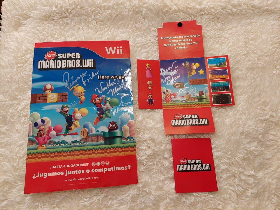 查尔斯·马丁内签名套装超级马里奥·布鲁斯 WII 12×18 任天堂 — 第 3/4 张图片