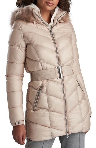 Barbour International Highpoint Quilted Jacket in Beige - Size 14