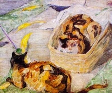 Art Oil painting impression nice animal Cat Cat-Basket-Franz-Marc canvas