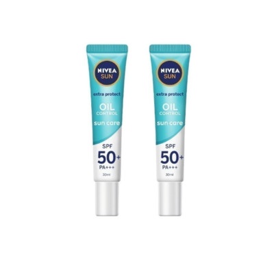 2X NIVEA SUN Oil Control Light Fast Absorption Extra Protect SPF 50 PA+++ 30 ml