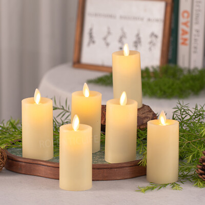 Luminara Flameless LED paraffin Wax Candles ,Remote Moving Wick1.75'' × 3''