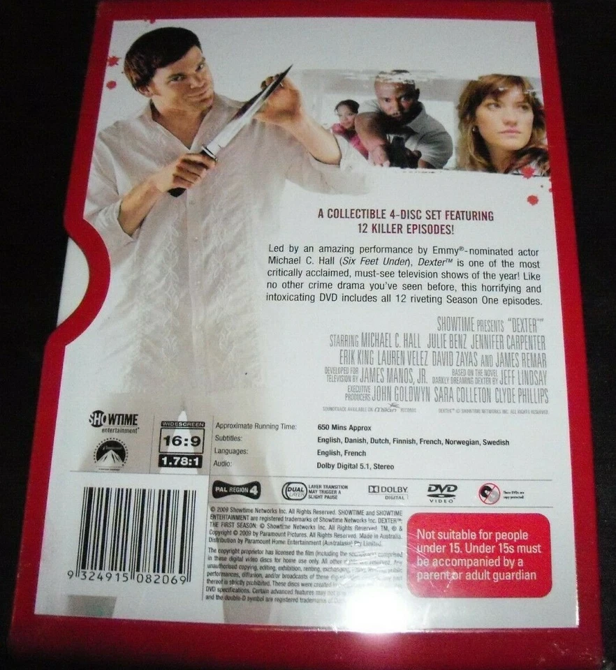 Dexter The First Season 1 - Australian Steel Case (Australia Region 4) DVD - NEW - Image 2 of 2