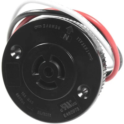 HQRP Photocell Sensor 3 pins Receptacle Light Switch Socket Dusk to Dawn Outdoor Plug