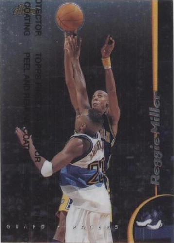 1998-99 Topps Finest #56 Reggie Miller card w/ coating, Indiana 