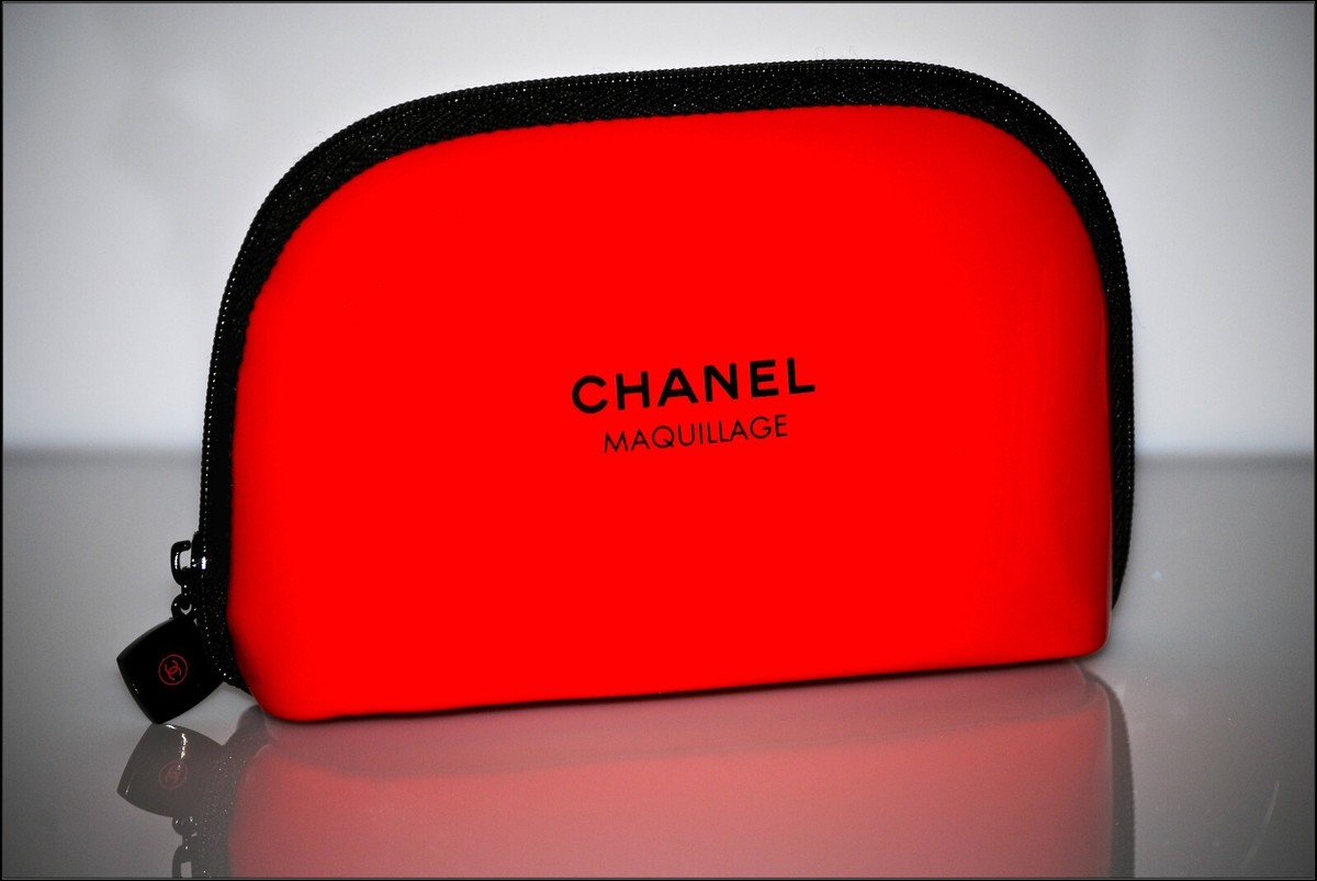 Chanel Maquillage Red Small Beauty Cosmetics Makeup Bag | eBay