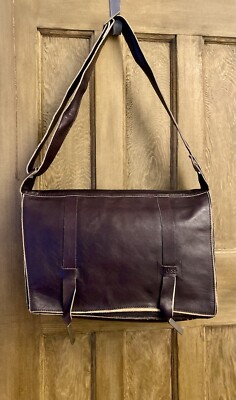 HUGO BOSS メンズ メッセンジャーバッグ レザー ブラウン usedHUGO