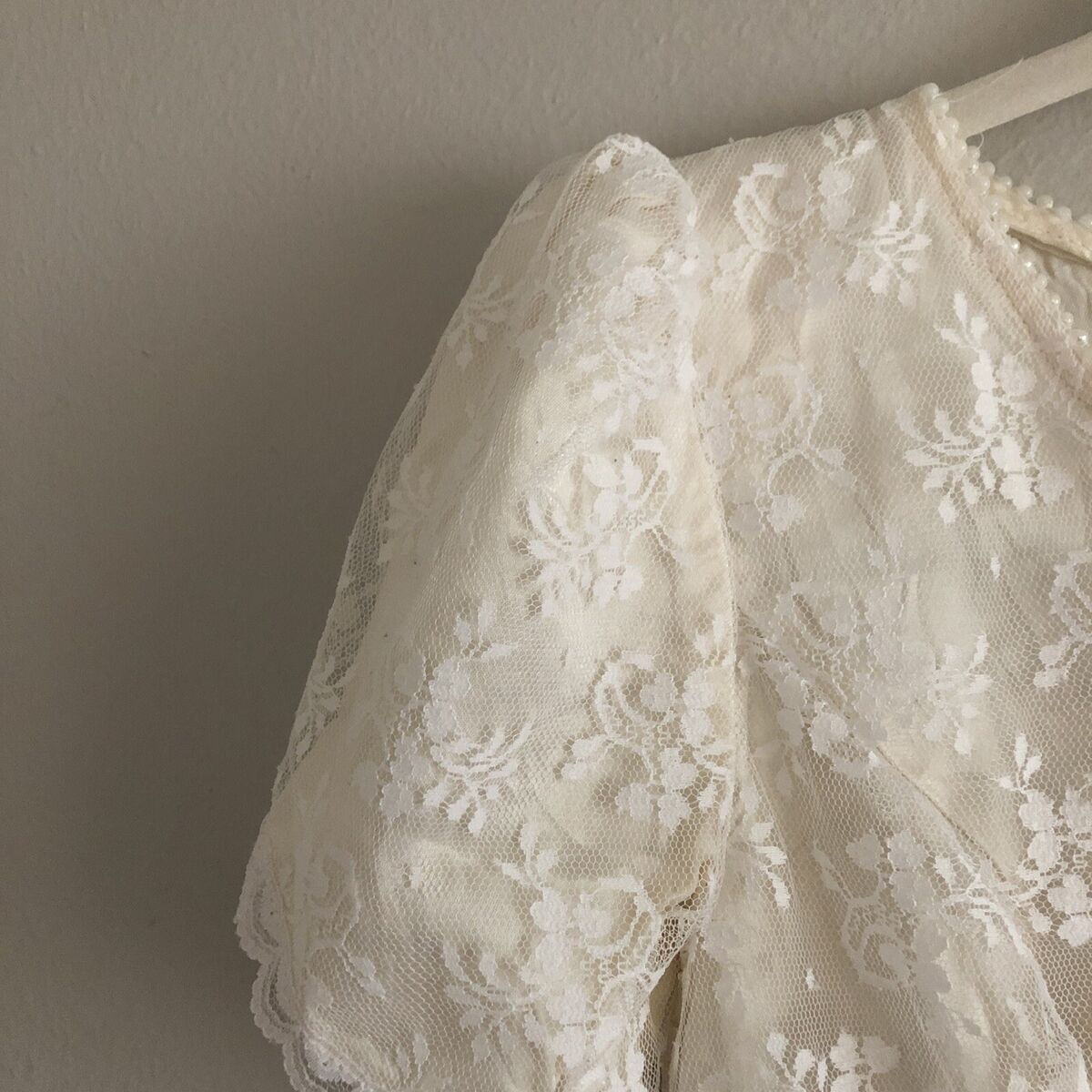 Vintage 90s JESSICA MCCLINTOCK Gunne Sax Short Lace Overlay